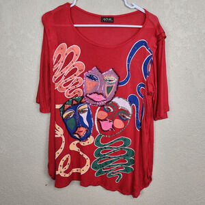 Ultra Red Sequin Face Tee-Shirt XL (3449)